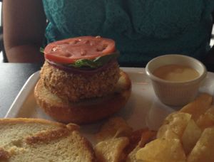 crab cakes  at New Albanian Brewing Company Cafe and Brewhouse in New Albany