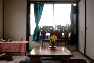 The cafe room on the second floor. Credit: beppueats.wordpress.com at Niconicomura Organic Vegan Food in Beppu