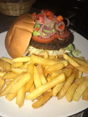 Hamburguesa de soya Ahumada  at Fruzion in Paracas