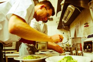 Josef und Heiner kochen für euch :) at Gruene Kombuese in Rostock