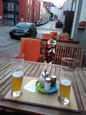 First spring evening: Kellerbier @ Grüne Kombüse at Gruene Kombuese in Rostock