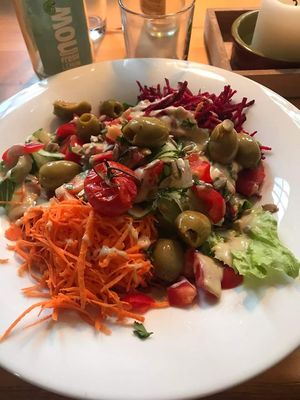 Big salad at Gruene Kombuese in Rostock