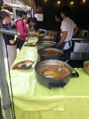 Pictured is the food at the stand  at Ethiopiques - South Bank in South East London