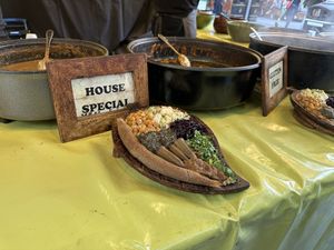 Examples of dishes (actual servings are 1/2 size of their show items)  at Ethiopiques - South Bank in South East London