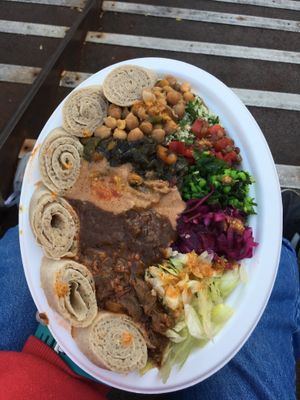 Mixed plate at Ethiopiques - South Bank in South East London