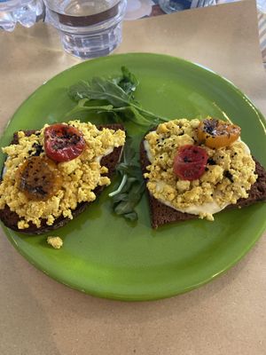 Bruschetta with scrambled tofu at Buddy VEGGY in Rome