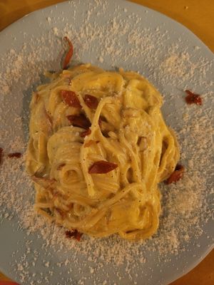 vegan Spagetthi Carbonara😳 at Buddy VEGGY in Rome