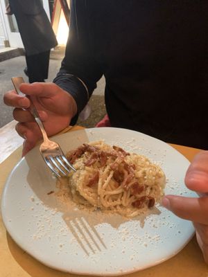 Spaghetti Carbonara  at Buddy VEGGY in Rome