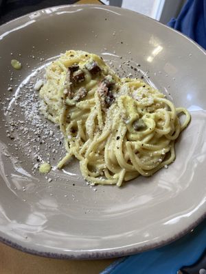 Pasta carbonara  at Buddy VEGGY in Rome