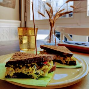 Breakfast tofu scramble sandwich. at Buddy VEGGY in Rome