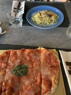 Pizza and the best carbonara  #Veganuary at Buddy VEGGY in Rome