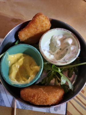 Half of the chicken nugget starter at Buddy VEGGY in Rome