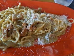 Carbonara Spagetti at Buddy VEGGY in Rome