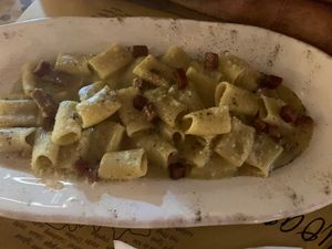 Carbonara vegan  at Buddy VEGGY in Rome