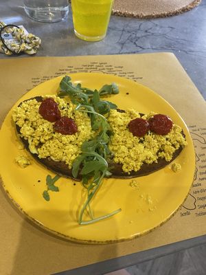 Tofu scramble bruschetta   at Buddy VEGGY in Rome