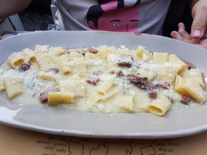 Carbonara with the wrong pasta at Buddy VEGGY in Rome