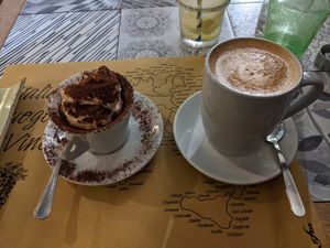 Tiramisu was made with an Oreo-like cookie...not the best idea. at Buddy VEGGY in Rome