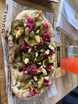 Great varied menu, and friendly staff. I got the hummus pizza and it was very tasty.  at Buddy VEGGY in Rome