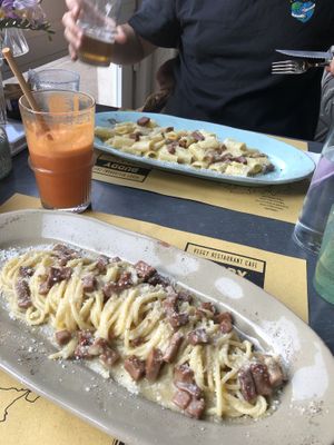 Gricia and Carbonara  at Buddy VEGGY in Rome