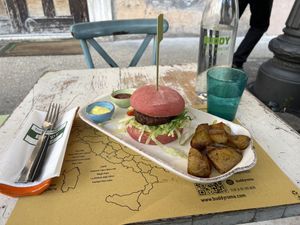 Vegan brunch burger  at Buddy VEGGY in Rome