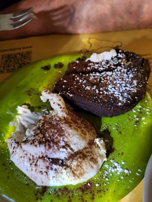 Brownie and cream at Buddy VEGGY in Rome