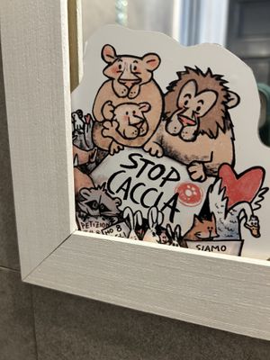 Bathroom stickers   at Buddy VEGGY in Rome