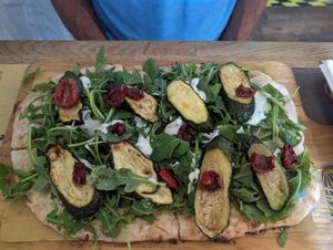 Pensa with rocket, zucchini, sun dried tomatoes at Buddy VEGGY in Rome