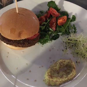 delicious vegan burger! at Buddy VEGGY in Rome
