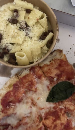 Margherita and carbonara   at Buddy VEGGY in Rome