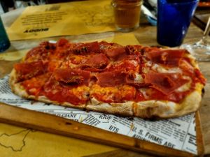 Vegan ham pizza at Buddy VEGGY in Rome