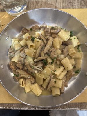 Truffle Pasta with vegan Sausage   at Buddy VEGGY in Rome