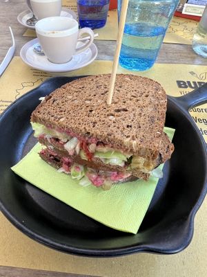 Hummus sandwich 🖤  at Buddy VEGGY in Rome