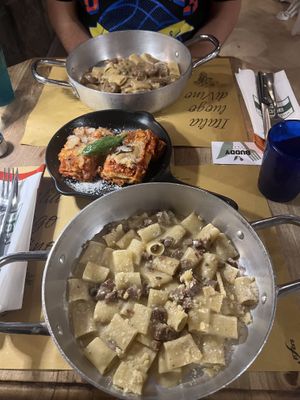 Grecia, Lasagna, Carbonara (front to back)  at Buddy VEGGY in Rome
