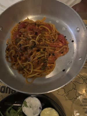 Spaghetti alla puttanesca  at Buddy VEGGY in Rome