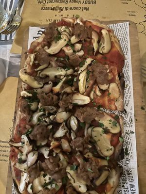 Sausage pizza  at Buddy VEGGY in Rome