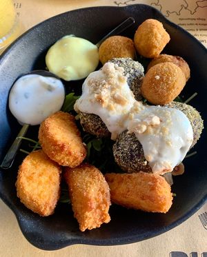 Nugget + olive + suppli  at Buddy VEGGY in Rome