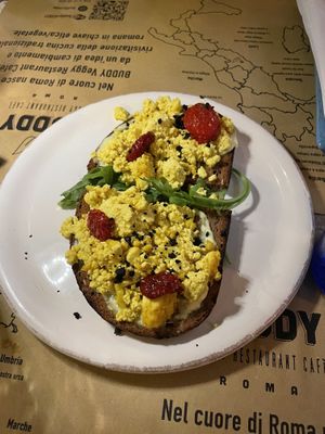 Bruschetta con tofu strapazzato
(€5)  at Buddy VEGGY in Rome