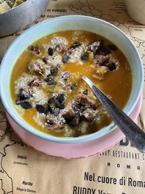 Pumpkin soup   at Buddy VEGGY in Rome