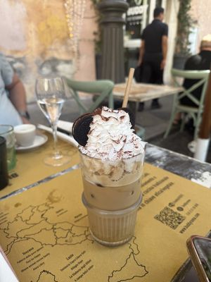 Iced coffee, whipped cream was especially delicious   at Buddy VEGGY in Rome