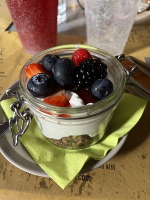 "Cheesecake" didn't have the consistency (obviously because it's in a glass) of a cheesecake, neither did it taste like a cheesecake, but it was delicious!   at Buddy VEGGY in Rome