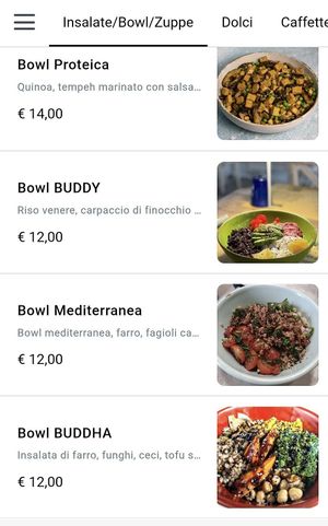 Menu at Buddy VEGGY in Rome