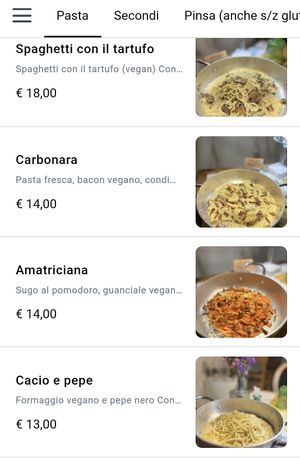 Menu at Buddy VEGGY in Rome