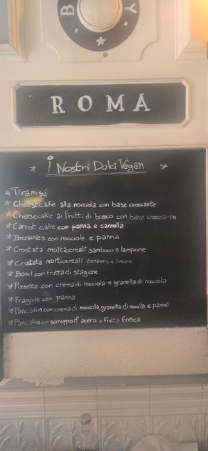Dessert menu options at Buddy VEGGY in Rome