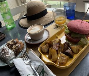 Pancakes and burger, yes!  at Buddy VEGGY in Rome