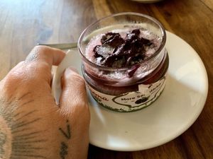 blackberry ice cream at Buddy VEGGY in Rome