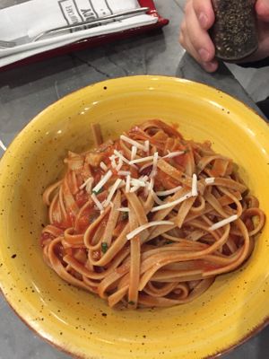 Fettuccine with Seitan ragut at Buddy VEGGY in Rome