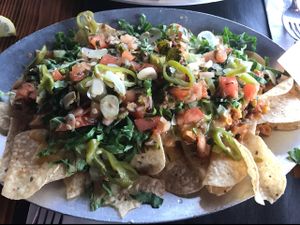 vegan nachos at BBD's in Rocky Point