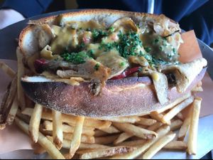 vegan phillycheesesteak at BBD's in Rocky Point