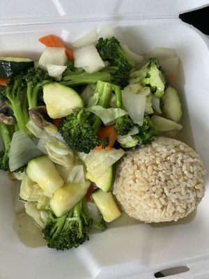 Veggies - the only gf and vegan option at Fusion House in Kanab