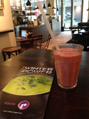 Great smoothies in Roots an very Gut Vegan Sandwich as well!! at roots - Lintheschergasse in Zurich